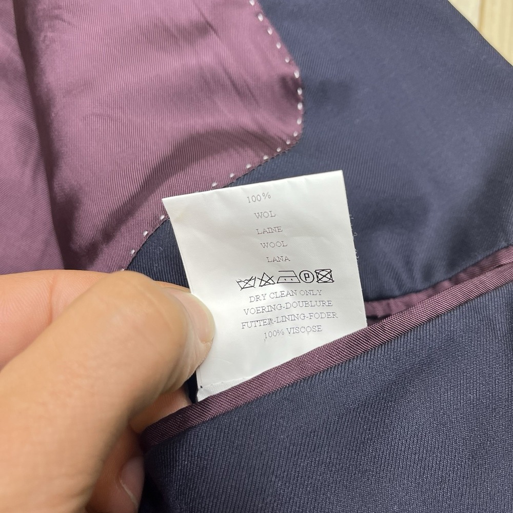 Hubscher Vitale Barberis Canonico Perennial. Wool Navy Blue Sports Coat Mens 38R - Picture 12 of 15